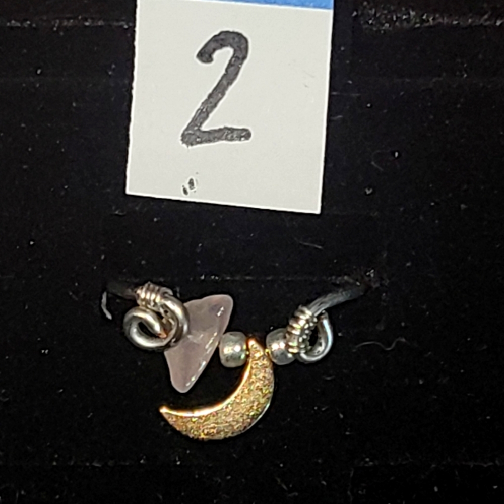 Wire rap Stone rings with moon.